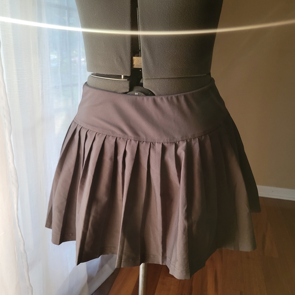 Head Active Pleated Dark Gray Mini Tennis Skort Women Size Large Gym Wear Preppy